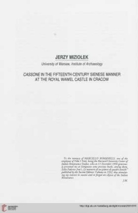 Cassone in the fifteenth-century Sienese manner at the Royal Wawel Castle in Cracow