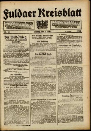 Ausgabe vom Freitag, den 08. März 1918.