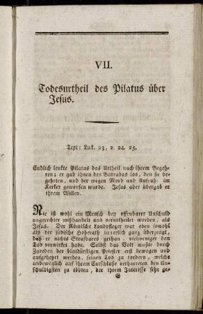 VII. Todesurtheil des Pilatus über Jesus.