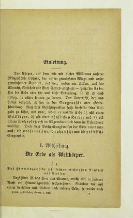 I. Abtheilung. Die Erde als Weltkörper