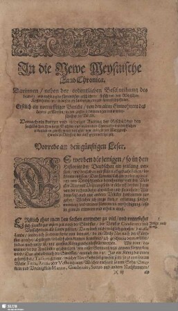 In die Newe Meisnische LandChronica.
