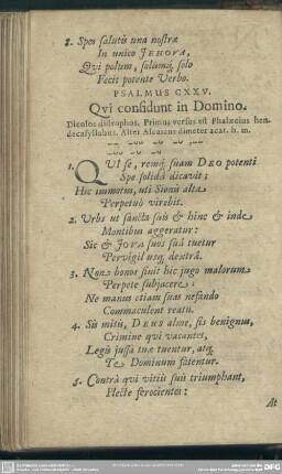 Psalmus CXXV. Qui considunt in Domino