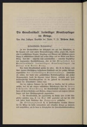 54-69, Die Genossenschaft freiwilliger Krankenpfleger im Kriege