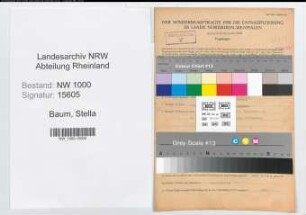 Entnazifizierung Stella Baum, geb. 10.06.1921 ()