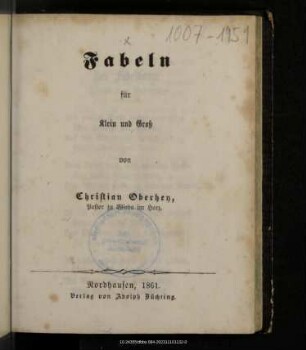 Fabeln für Klein und Groß