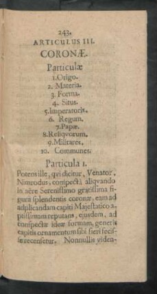 Articulus III. Coronae