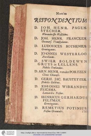Nomina RESPONDENTIUM