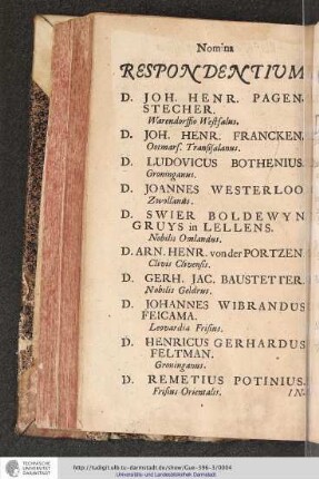 Nomina RESPONDENTIUM