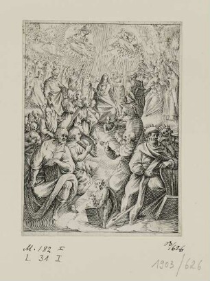 Versammlung der Heiligen in den Wolken, Blatt 15 der Folge "Gemälde von Rom"