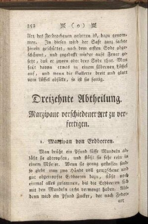 Dreizehnte Abtheilung. Marzipane verschiedener Art zu verfertigen.