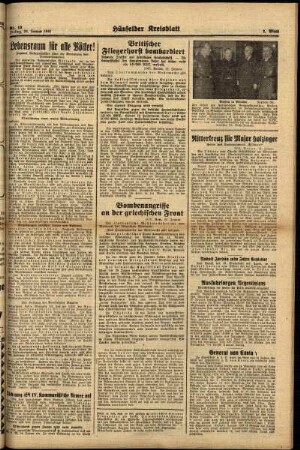 Zweite Ausgabe vom Freitag, den 24. Januar 1941.