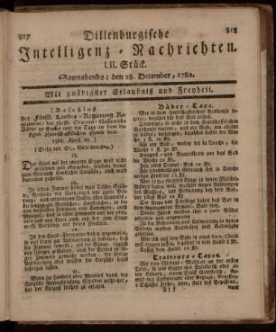 LII. Stück. Sonnabends : den 28. December, 1782.