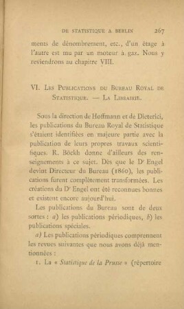 VI. Les publications du Bureau Royal de Statistique. La librairie