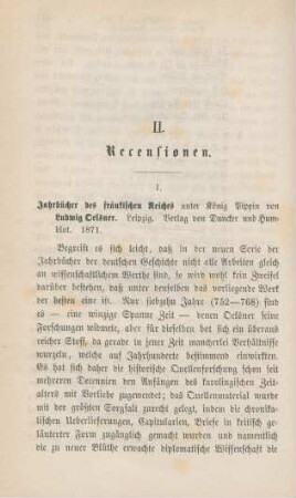 510-533 [Rezension] Oelsner, Ludwig, Jahrbücher des fränkischen Reiches unter König Pippin