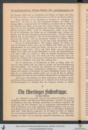 Die Überlinger Fastenkrippe.