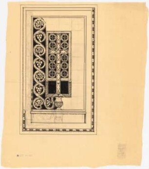 Wanddekoration: Detail (ohne Maßstab): Ansicht eines Wanddekorationsfeldes