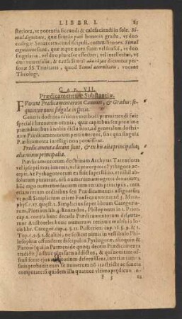 Cap. VII. Praedicamentum Substantiae.