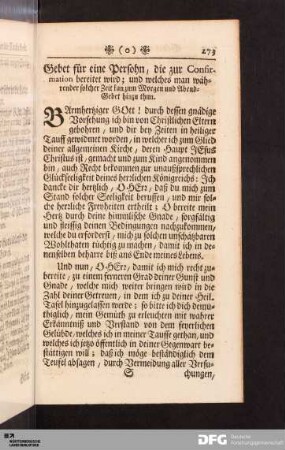 Gebet für eine Persohn, die zur Confirmation bereitet wird,,,