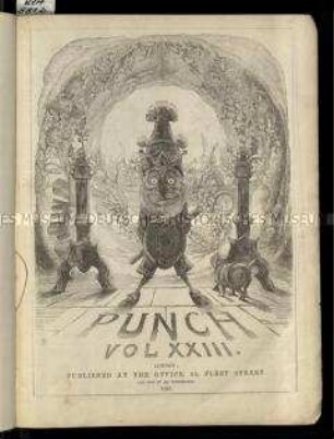 Satirische Zeitschrift "Punch oder The London Charivari. 23. Vol. 1852