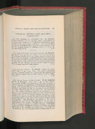 Chemical Physics And Electro-Chemistry.