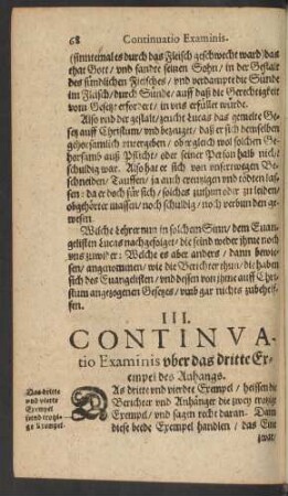 III. Continuatio Examinis uber das dritte Exempel des Anhangs.