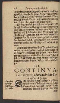 III. Continuatio Examinis uber das dritte Exempel des Anhangs.
