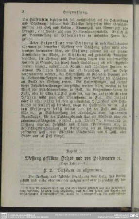 Kapitel I. Messung gefällten Holzes und von Holzwaaren etc.