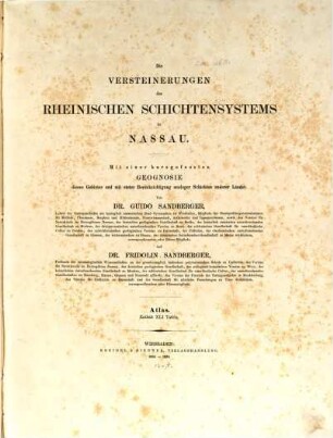 Die Versteinerungen des Rheinischen Schichtensystems in Nassau : mit einer kurzgefassten Geognosie dieses Gebietes .... [2], Atlas