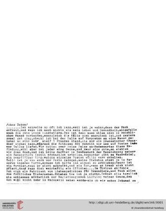 Briefe von und an Ulrich und Ulrike von Wilamowitz-Moellendorff ("1. Abschrift"): Brief von Ulrich von Wilamowitz-Moellendorff an Arnold von Wilamowitz-Moellendorff und Ulrike von Wilamowitz-Moellendorff
