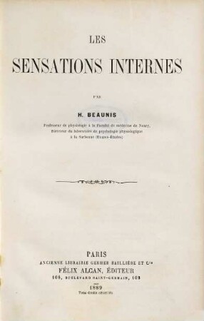 Les sensations internes