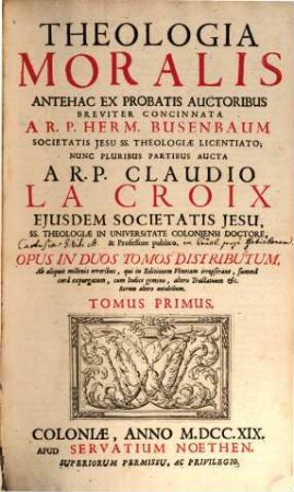 Theologia Moralis, 1