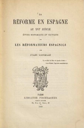 La Réforme en Espagne au 16. siècle