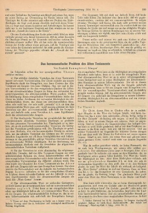 199-212 Das hermeneutische Problem des Alten Testaments
