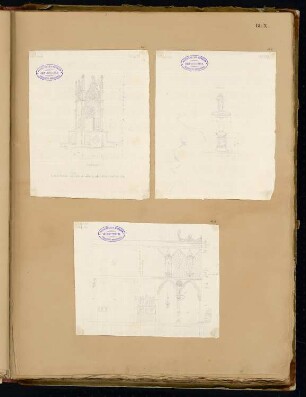 Skizzenbuch der italienischen Reise: Bl. 10: Padua. 3 Skizzen: S. Antonio (Details)