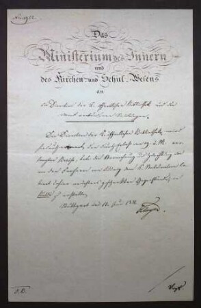 Geschenkte Gegenstände des Freiherrn von Ludwig