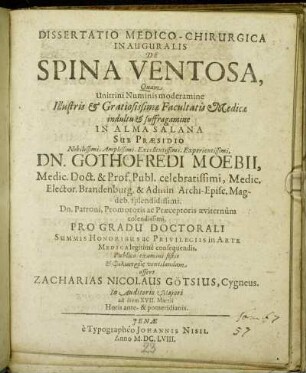 Dissertatio Medico-Chirurgica Inauguralis De Spina Ventosa