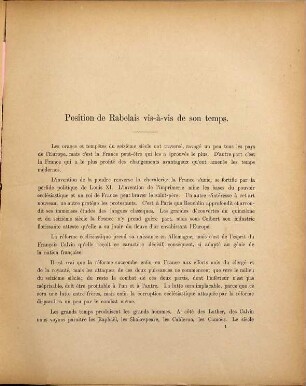 Position de Rabelais vis-à-vis de son temps