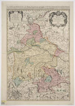 Karte von Bayern, 1:590 000, Kupferstich, 1692