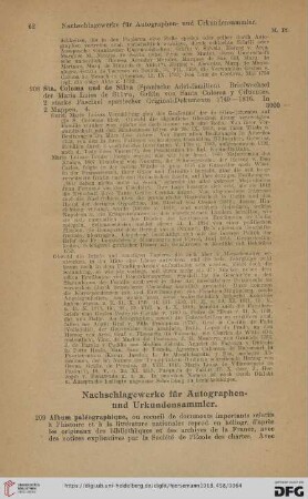 Nachschlagewerke für Autographen- und Urkundensammler (Nr. 209 - 214)