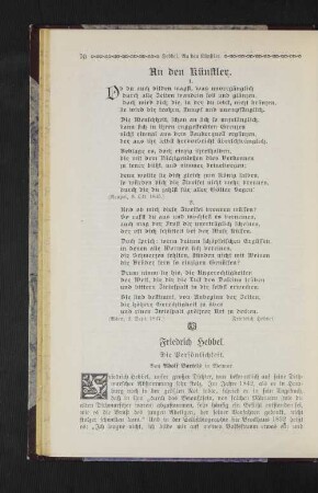 Gedicht: An den Künstler.