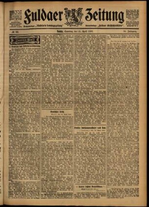 Zweite Ausgabe vom Samstag, den 25. April 1903.