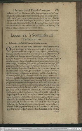Locus 52. à Sententia ad Testamentum
