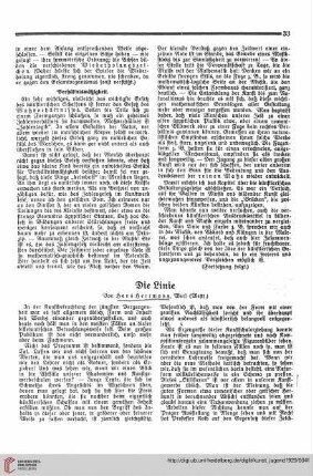 N.F. 9.1929 S. 33-35: Die Linie