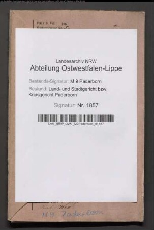 Erblasser: Schäfer, Theresia, geb. Schmitz: