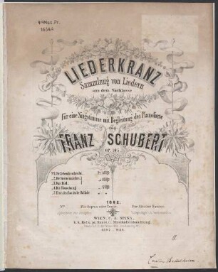 Liederkranz : Slg. von Liedern aus d. Nachl. ; für 1 Singstimme mit Begl. d. Pianoforte ; op. 165, 5. Eine altschottische Ballade