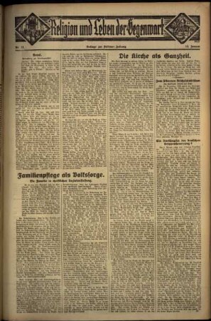 Dritte Ausgabe vom Sonntag, den 13. Januar 1935.