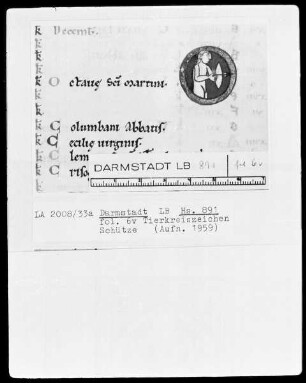 Laacher Sakramentar — Tierkreiszeichen Schütze, Folio 6verso