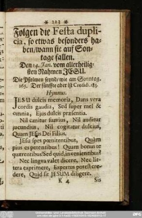 Folgen die Festa duplicia, so etwas besonders haben, wann sie auf Sontage fallen.