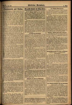 Zweite Ausgabe vom Freitag, den 21. Mai 1937.