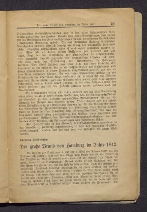 Der große Brand von Hamburg im Jahre 1842